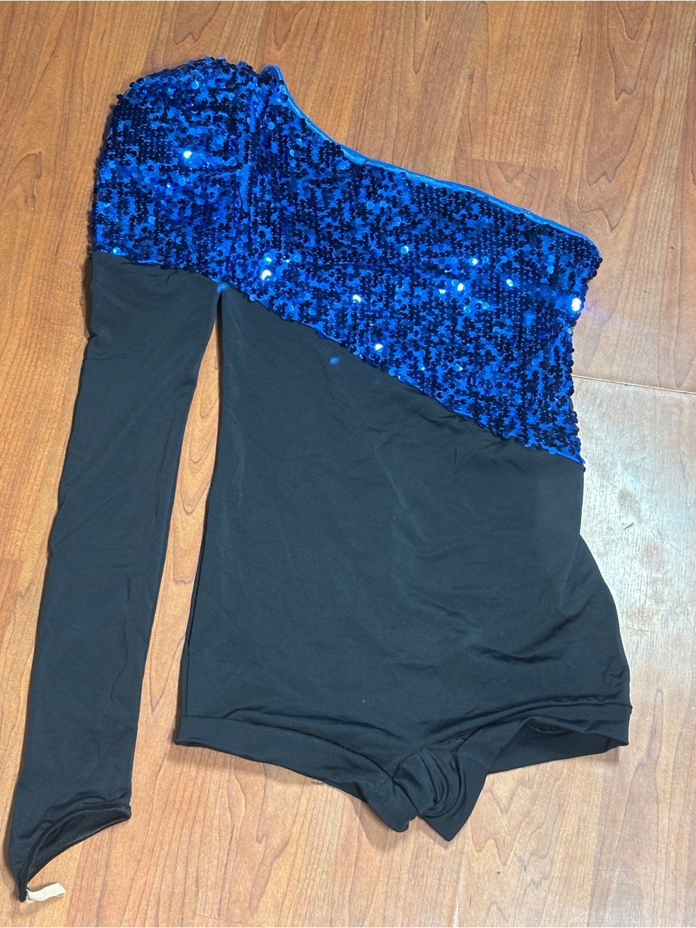 Weissman Balera Ultra Sparkle One-Sleeve Sequin Dance Biketard